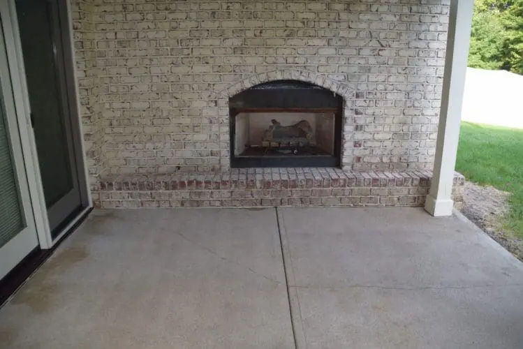 Clean Brick Fireplace