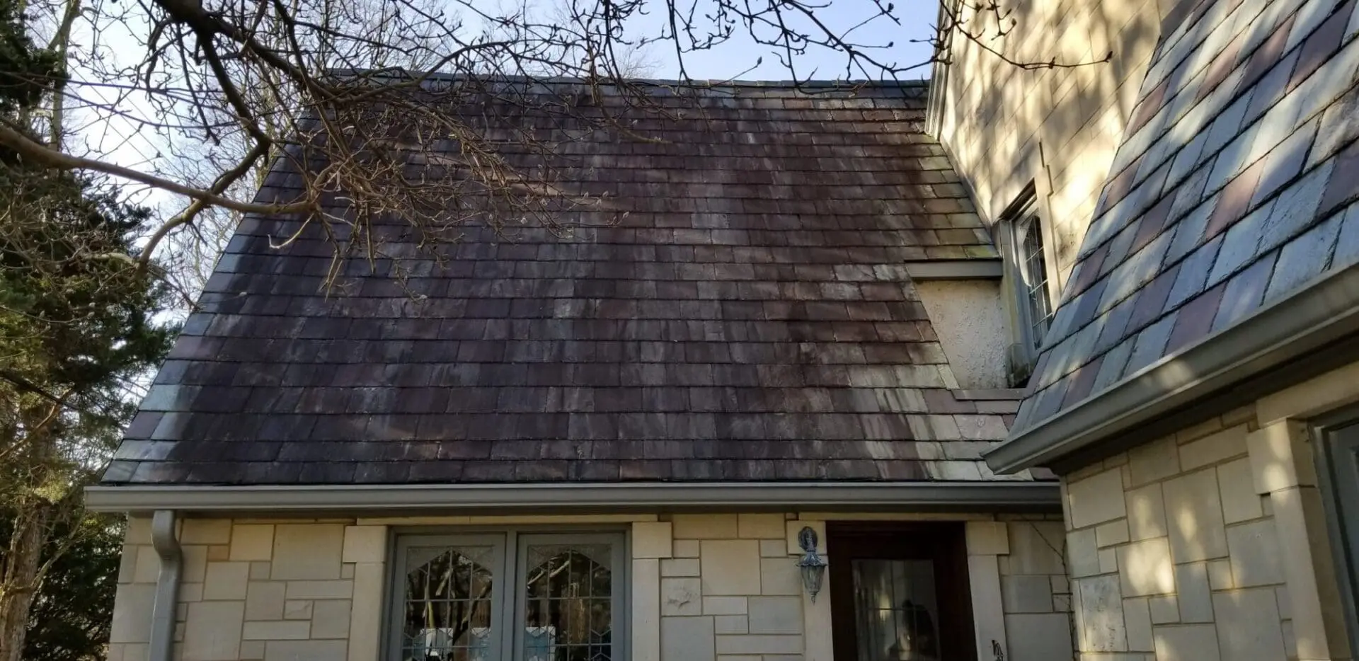 Before Roof Shingle Cleaning