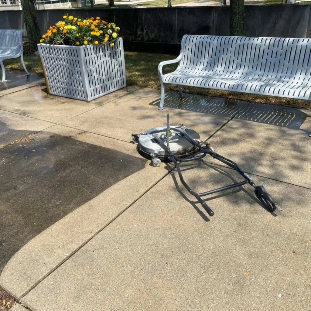 Surface Cleaning UOFI Bench Area Pressure Washing