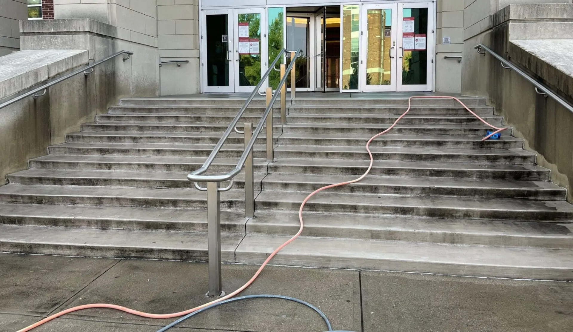 Exterior Concrete Stairs Needs Pressure Washing