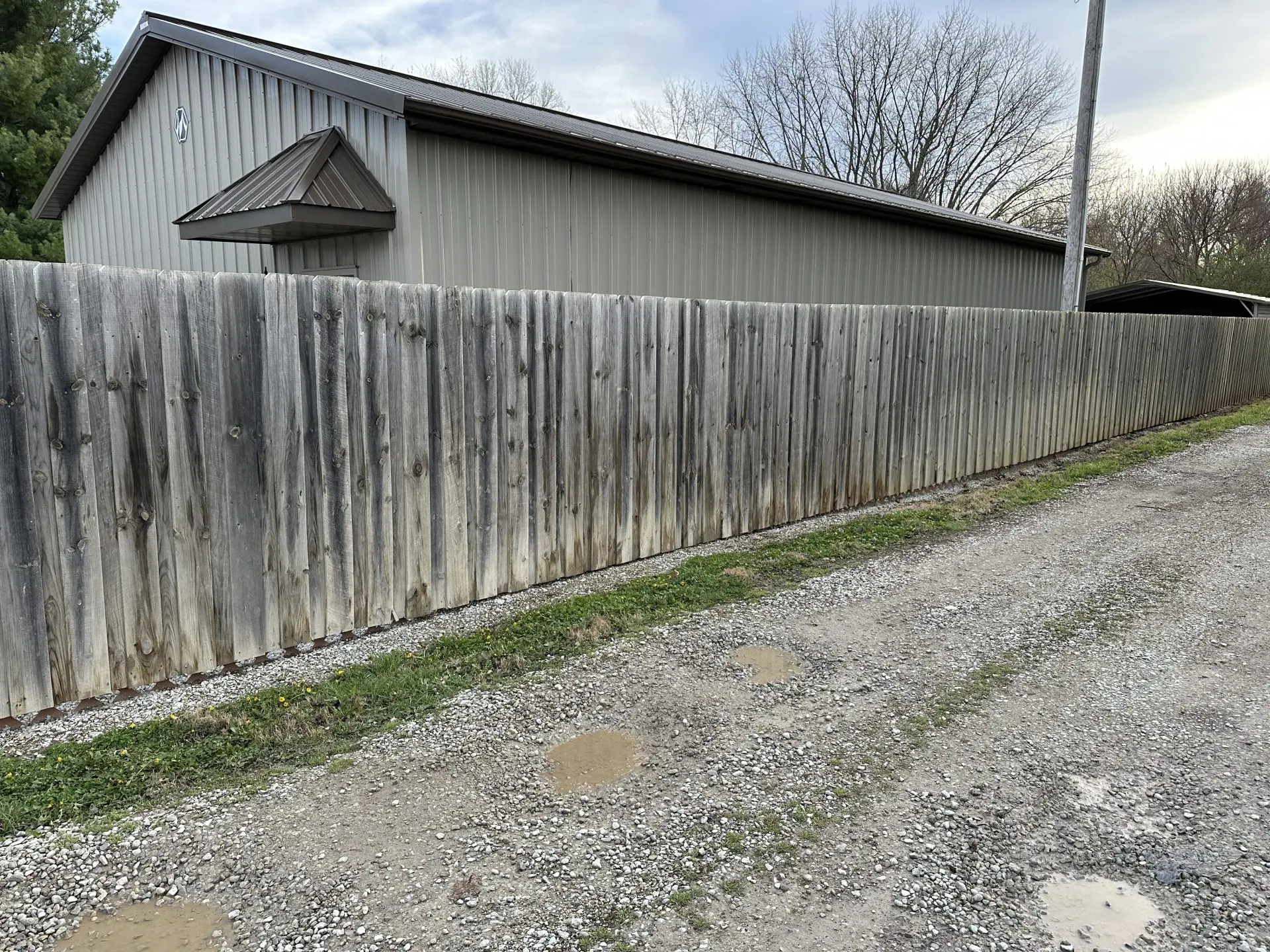 Stained Wooden Fence Before Cleaning Greenwood IN