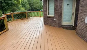 Clean back deck showcasing proper exterior cleaning for a well-maintained home outdoor space