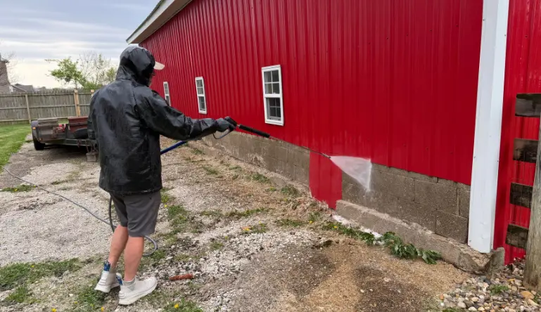 pressure washing without proper training risks assessment and professional exterior cleaning demonstration
